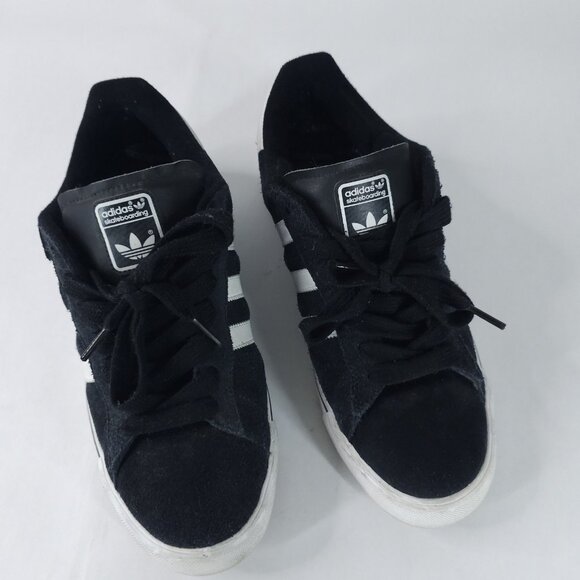 Adidas Skateboarding Shoes Mens Size 10 Black White Suede Three Stripes G05538 - Picture 1 of 9